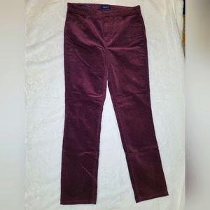 Talbots Wine/Maroon High Rise Straight Leg Corduroy Pants Size 6